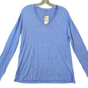 Mason Jules Blue Periwinkle Tee Shirt NEW Long Sleeves V-Neck Women's Size S Top